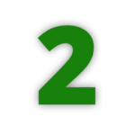 Green number 2 icon for second step in lawn care process